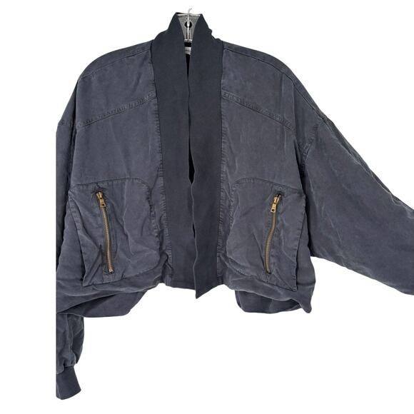 Young Fabulous & Broke The Fara Jacket Cropped Utility Medium Gray Boho Urban - Picture 4 of 14